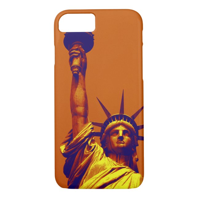 Funda para iPhone 7 de Pop Art Lady Liberty (Reverso)