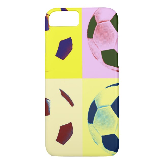 Funda para iPhone 7 de Pop Art Soccer Balls (Reverso)