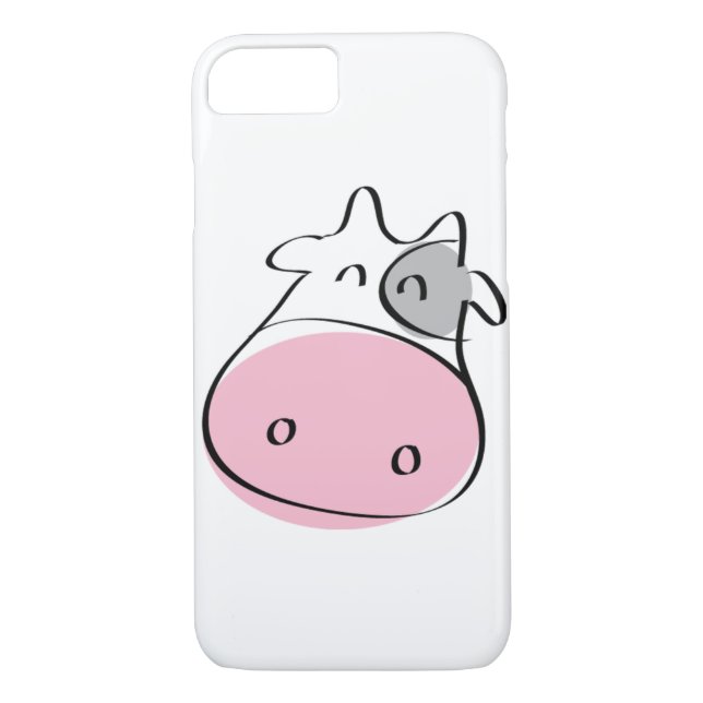 Funda para iPhone 7 de vaca rosa (Reverso)