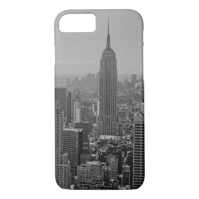 Funda para iPhone 7 en Nueva York blanco y negro (Reverso)