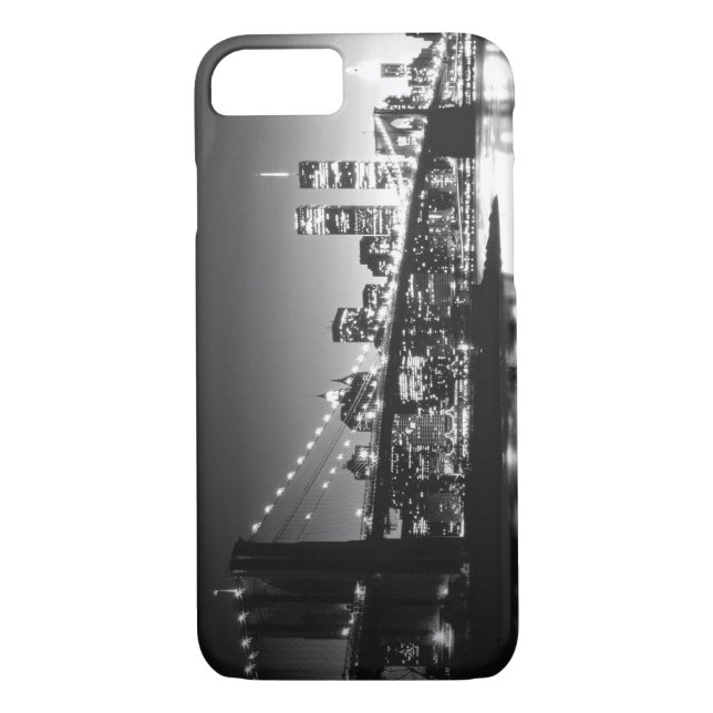 Funda para iPhone 7 en Nueva York blanco y negro (Reverso)
