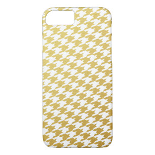 Funda para iPhone 7 Gold Houndstoth Pattern