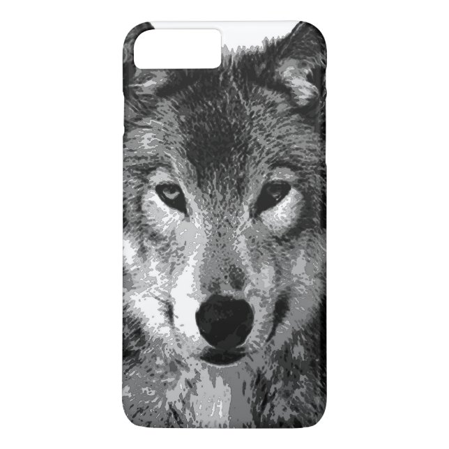 Funda para iPhone 7 Plus Black & White Wolf Eyes (Reverso)