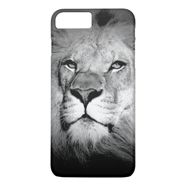 Funda para iPhone 7 Plus de León Blanco y Negro (Reverso)