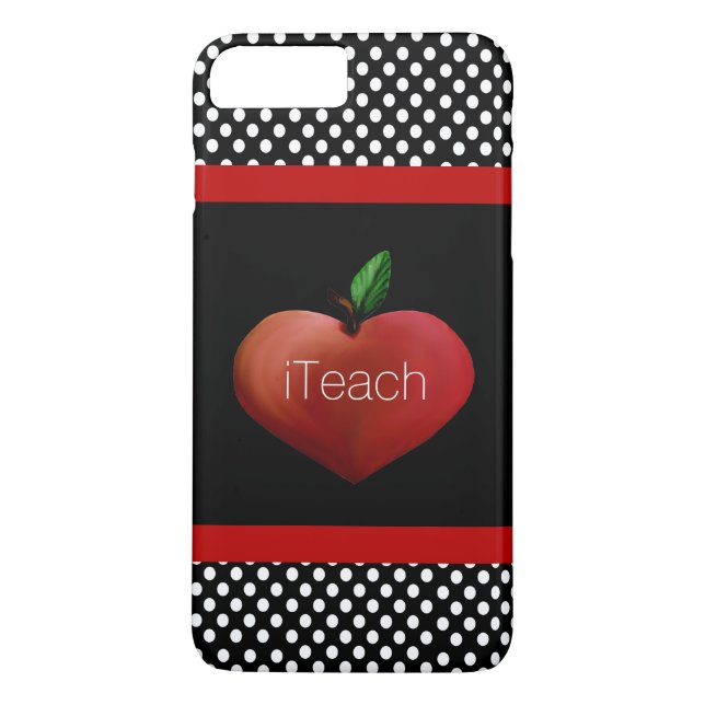 Funda para iPhone 7 Plus de Red Apple Heart Teache (Reverso)