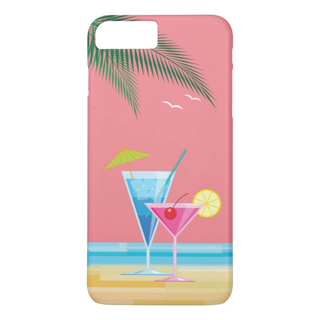 Funda para iPhone 7 Plus Tropical Cocktails - cora (Reverso)