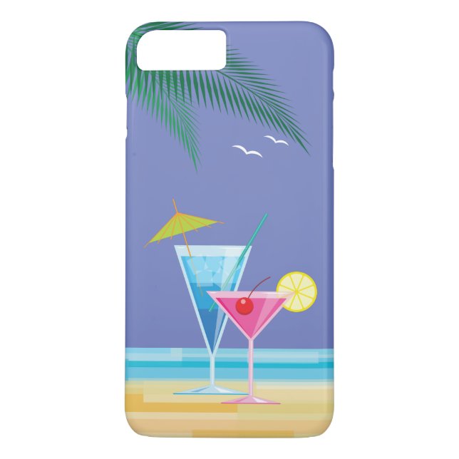 Funda para iPhone 7 Plus Tropical Cocktails - púrp (Reverso)