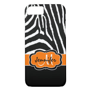 funda para iPhone 7 Tiras de cebra NARANJA