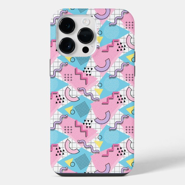 Funda Para iPhone 80's Memphis Active Pink Light Blue (Reverso )