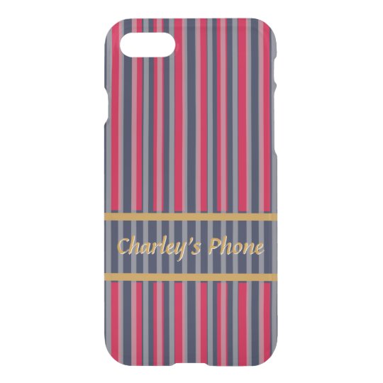 Funda Para iPhone 8/7 Rayas rojas del gris azul - diseño con clase