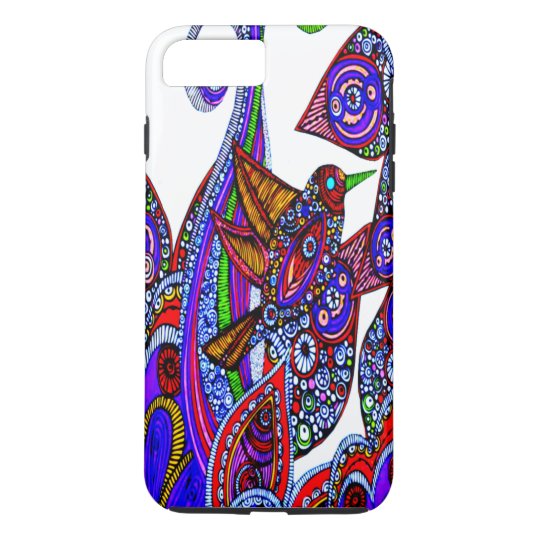 Funda Para iPhone 8 Plus/7 Plus Colibrí azul en la caja blanca del iPhone 7