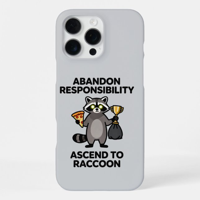 Funda Para iPhone Abandonar Responsabilidad Ascender a Mapache Meme (Reverso )