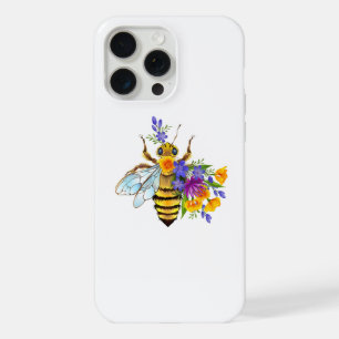 Abeja de flor con plantas silvestres