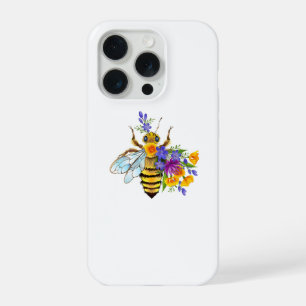 Abeja de flor con plantas silvestres