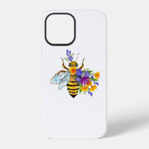Funda Para iPhone 12 Abeja de flor con plantas silvestres
