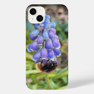 Funda Para iPhone 14 Plus Abeja en Muscari Armeniacum , Hiacinato de uva