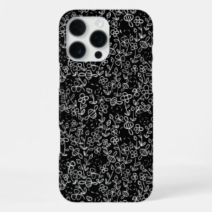 Funda Para iPhone 16 Pro Max Abejas en el jardín en Blanco y Negro