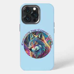 Funda Para iPhone 13 Pro Abraza el Lobo Aullido Cósmico