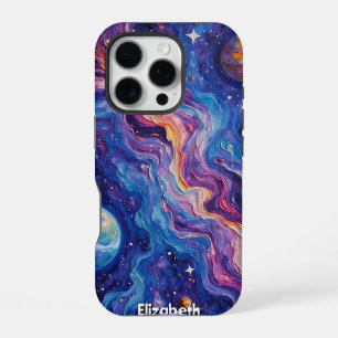 Funda Para iPhone 16 Pro Abrazo de Nebula: Océano cósmico