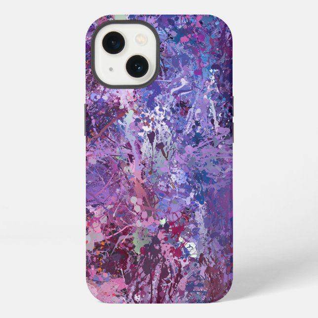 Funda Para iPhone Abstracción de caídas violetas (Reverso )