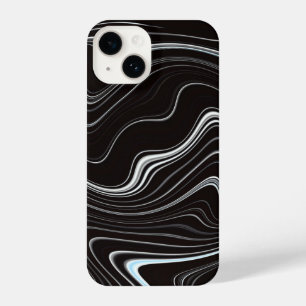 Funda Para iPhone 14 Abstracción de onda blanca y negra