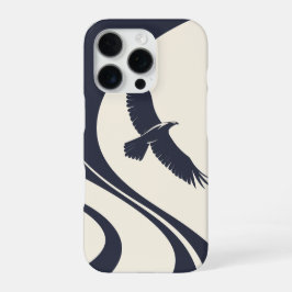 Funda Para iPhone 16 Pro Abstract Bird Minimalist Navy iPhone 16 Pro
