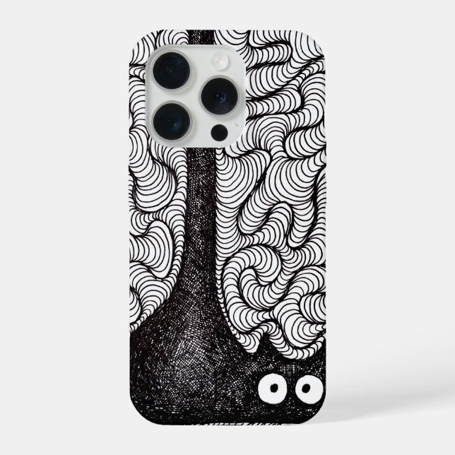 Funda Para iPhone Abstract Black and White Doodle Art (Reverso )