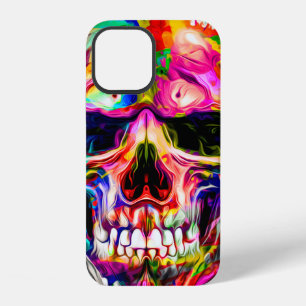 Funda Para iPhone 12 abstract colorful background with colorful skullar