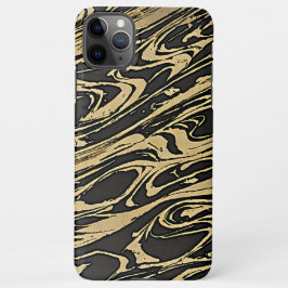 Funda Para iPhone 11Pro Max Abstract Fluid Art - Black Marble Effect