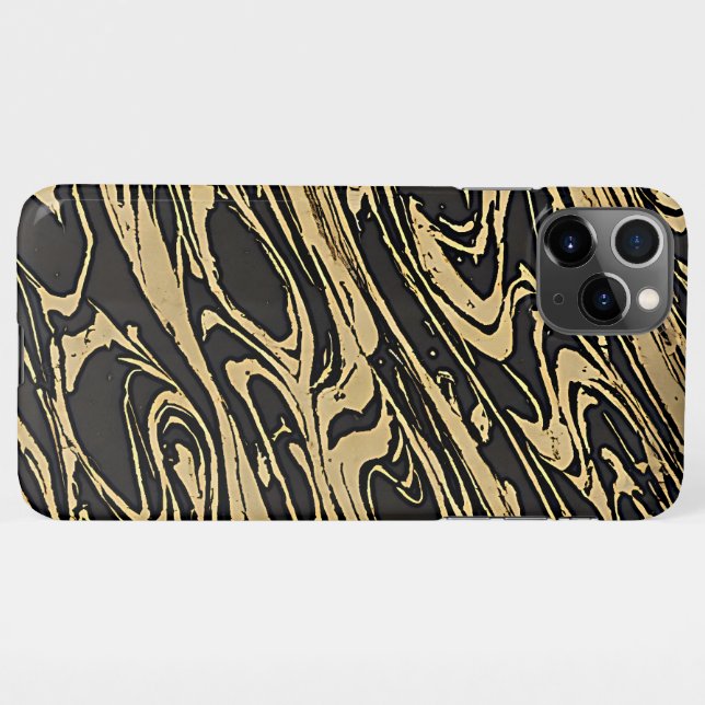 Funda Para iPhone Abstract Fluid Art - Black Marble Effect (Reverso horizontal)
