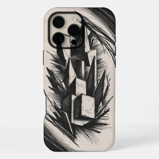 Funda Para iPhone Abstract Geometric Crystal iPhone Case (Reverso )