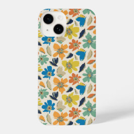 Funda Para iPhone 14 Abstract Hand-Drawn Boho Floral Pattern