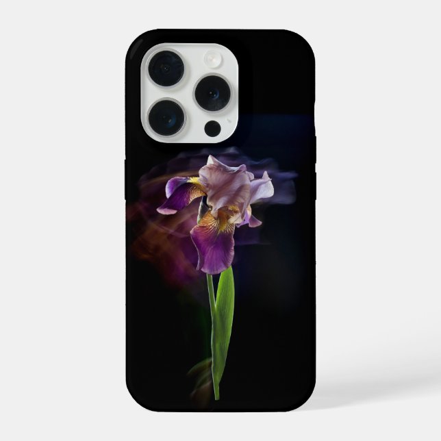 Funda Para iPhone Abstract Iris Flower – Elegant Floral Art (Reverso )