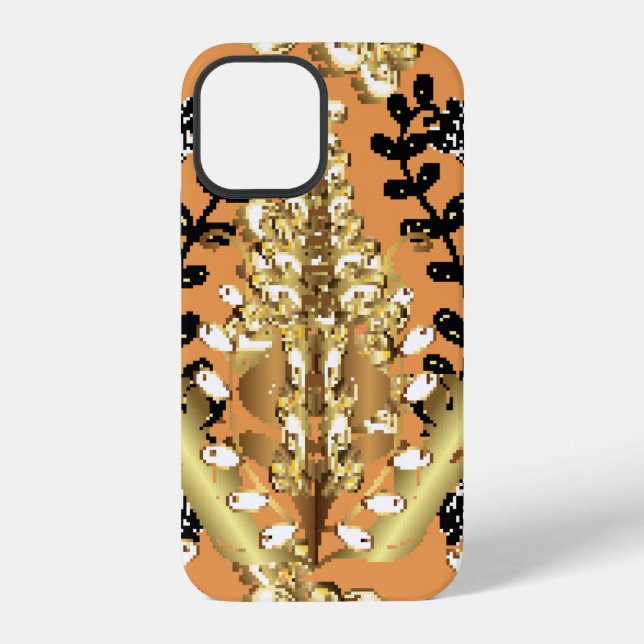 Funda Para iPhone abstract pattern on orange yellow background with  (Reverso )