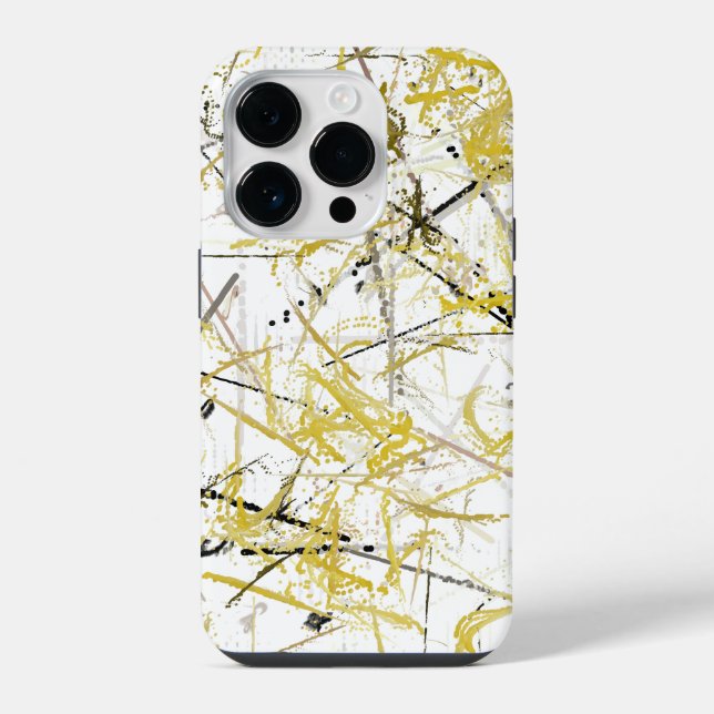 Funda Para iPhone Abstract Scribbles - Mustard and Brown (Reverso )