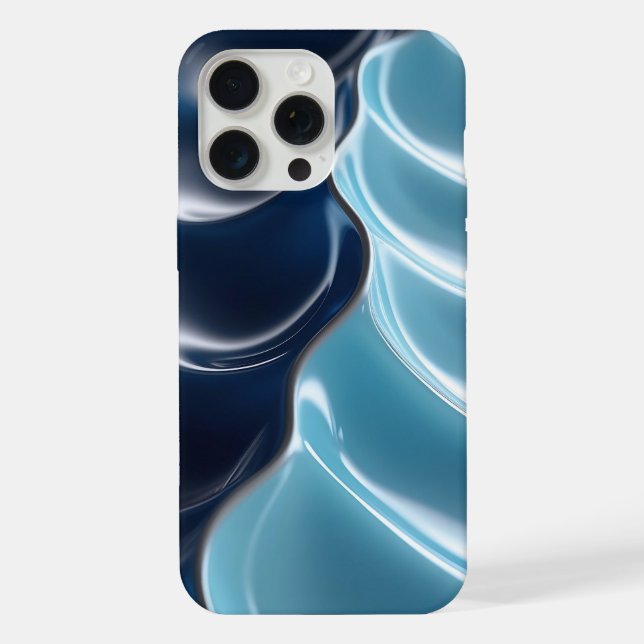 Funda para iPhone abstracta azul brillante (Reverso )