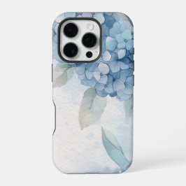 Funda Para iPhone 16 Pro Abstracto Floral Azul Hidrangea Flor