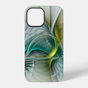 Funda Para iPhone 12 Abstracto Hipnótico Dorado Turquesa Teal Fractal