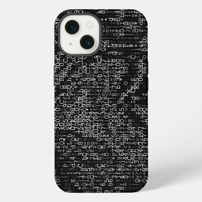 Funda Para iPhone Abstracto Negro y Blanco Digital (Reverso )