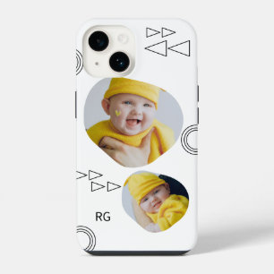 Funda Para iPhone 14 Abstracto Personalizado de Dos Fotos