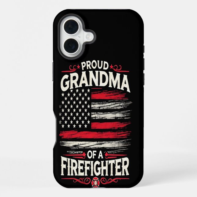 Funda Para iPhone Abuela orgullosa de un bombero (Reverso )