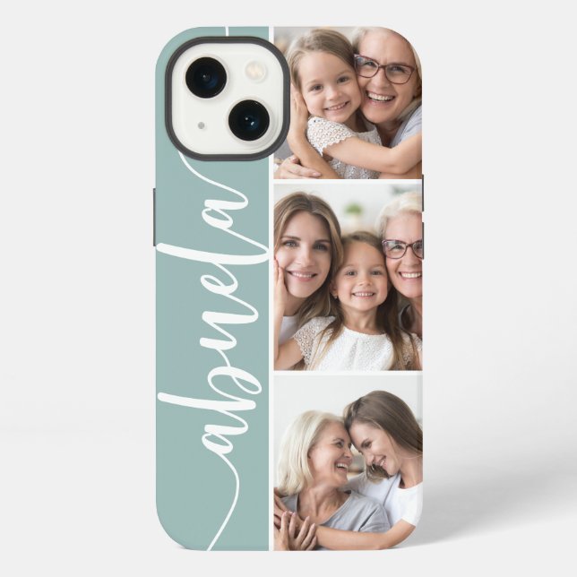 Funda Para iPhone Abuela Script Abuela Collage de Fotos (Reverso )