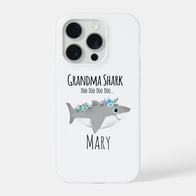 Funda Para iPhone Abuela Tiburón Personalizada Doo Doo Doo (Reverso )