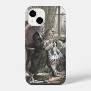 Funda Para iPhone 14 Abuela Vintage Enseñando Labor de Aguja a su Nieta