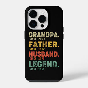 Funda Para iPhone 14 Pro Abuelo Padre Esposo Leyenda Año Personalizado