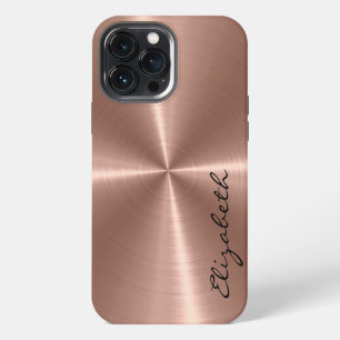 Funda Para iPhone 13 Pro Max Acabado metálico de acero inoxidable bronce