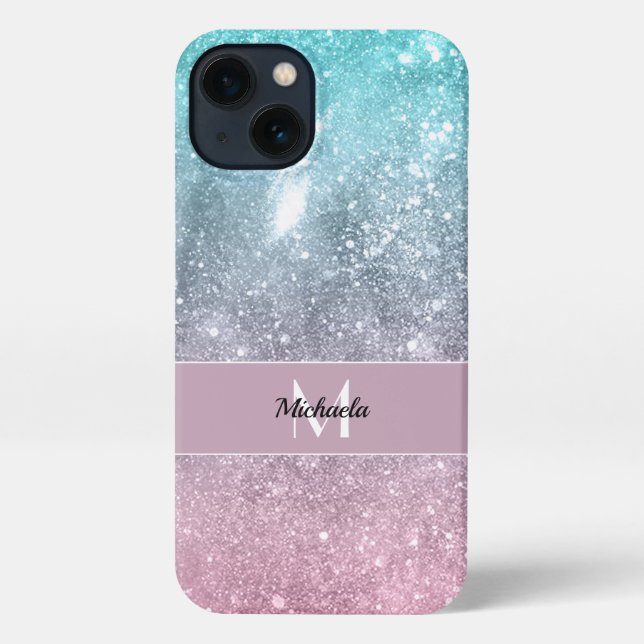 Funda Para iPhone Aceite azul Pink (galaxia de mar rosa) abstracto M (Reverso )