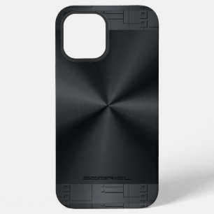 Funda Para iPhone 12 Pro Max Acentos geométricos metálicos negros brillantes
