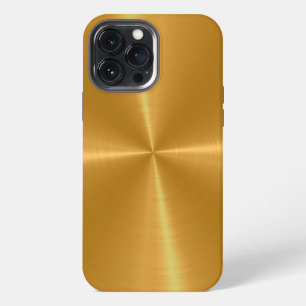 Funda Para iPhone 13 Pro Max Acero inoxidable metálico dorado brillante