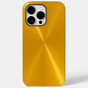 Funda Para iPhone 14 Pro Max Acero inoxidable metálico dorado brillante